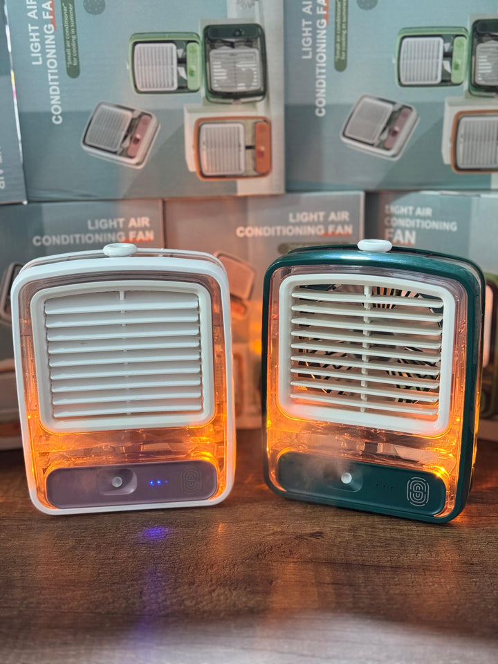 Mini Ventilador & Humidificador 2 en 1 | Aire Fresco en Segundos