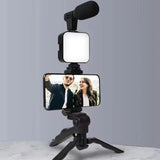Kit Trípode con Micrófono + Luz LED | Ideal para Creadores de Contenido