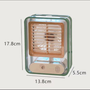 Mini Ventilador & Humidificador 2 en 1 | Aire Fresco en Segundos