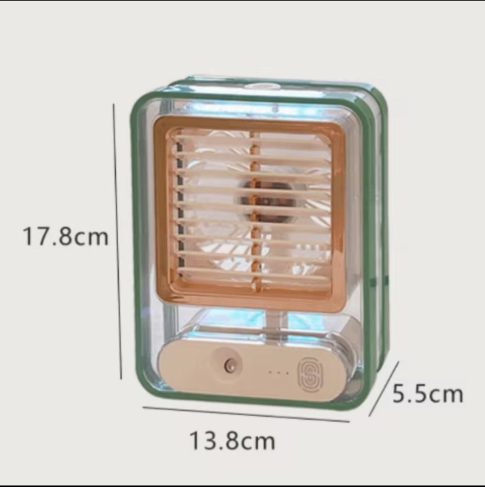 Mini Ventilador & Humidificador 2 en 1 | Aire Fresco en Segundos