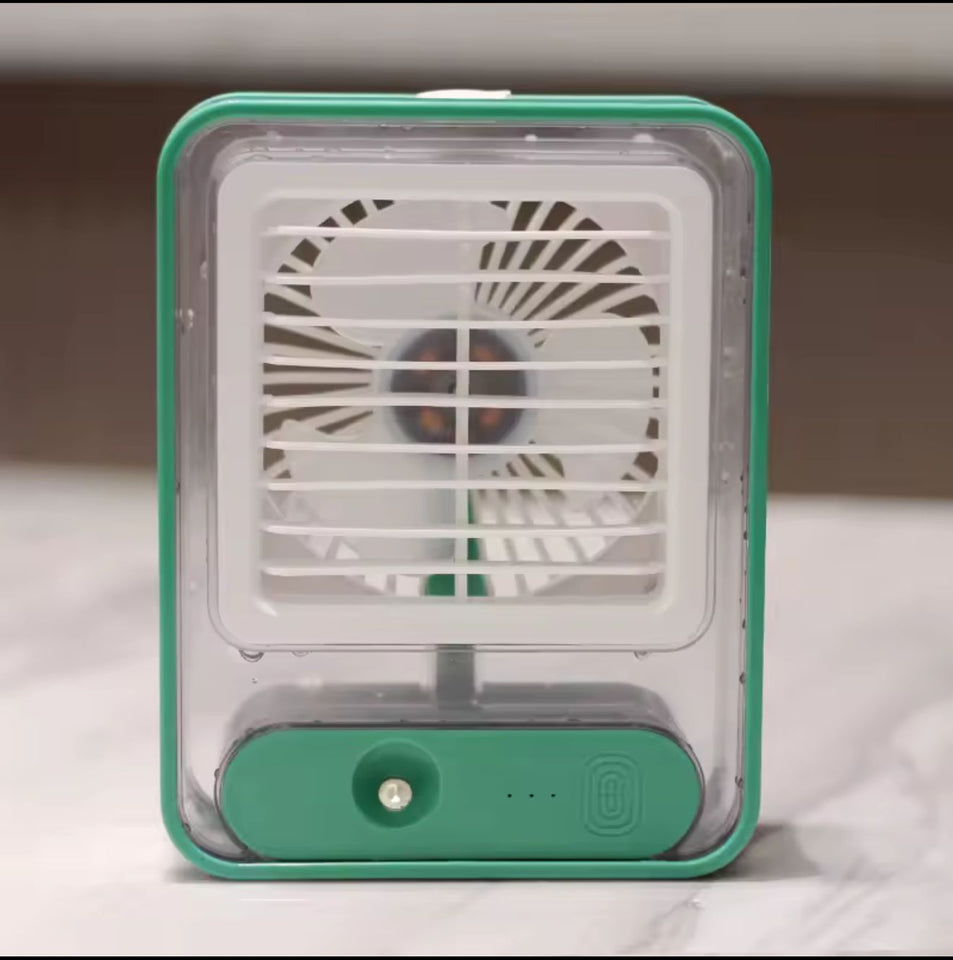 Mini Ventilador & Humidificador 2 en 1 | Aire Fresco en Segundos